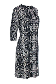 Current Boutique-J. McLaughlin - Black & White Snake Print Dress Sz L