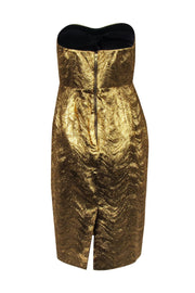 Current Boutique-J.Crew Collection - Gold Metallic Strapless Mini Dress Sz 8