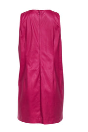 Current Boutique-J.Crew - Hot Pink Faux Leather Sleeveless Shift Dress Sz L