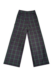 Current Boutique-J.Crew - Navy & Green Plaid Wide Leg Pants Sz 2