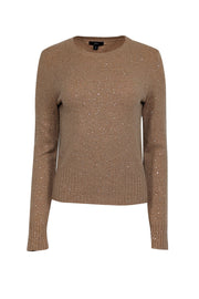 Current Boutique-J.Crew - Tan Merino Wool Blend Rhinestone Detail Sweater Sz S