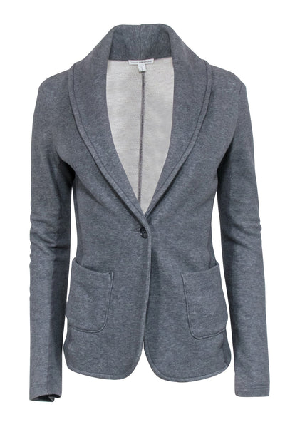 Current Boutique-James Perse- Grey Knit Single Button Blazer Sz M