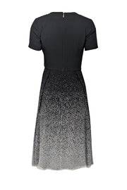 Current Boutique-Jason Wu - Black & Light Grey Short Sleeve Midi Dress Sz 0