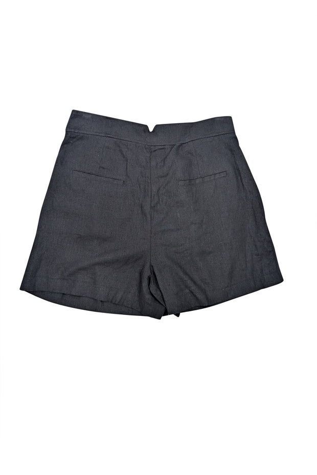 Current Boutique-Jason Wu - Black Linen Pleated Shorts Sz 12