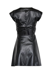 Current Boutique-Jason Wu - Black Sleeveless Faux Leather w/ Cut Out Mini Dress Sz XS