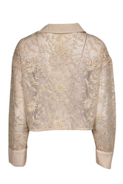 Current Boutique-Jason Wu - Cream Floral Embroidered Lace Top Sz S