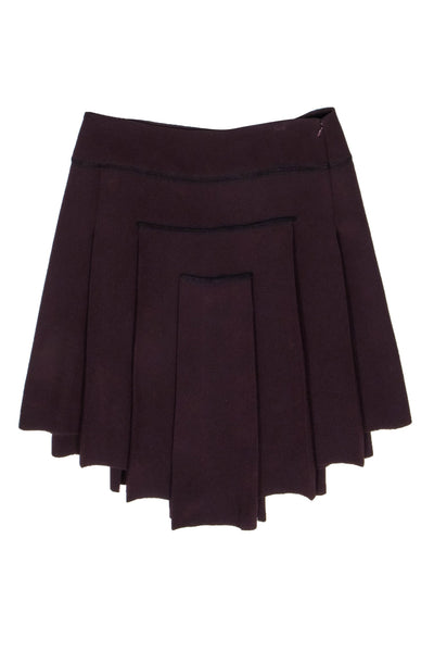 Current Boutique-Jean Paul Gaultier - Maroon Pleated Skirt Sz 10