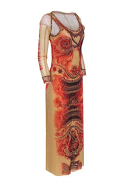 Current Boutique-Jean Paul Gaultier - Soleil Vintage Tattoo Bodycon Mesh Dress w/ Shrug Sz M