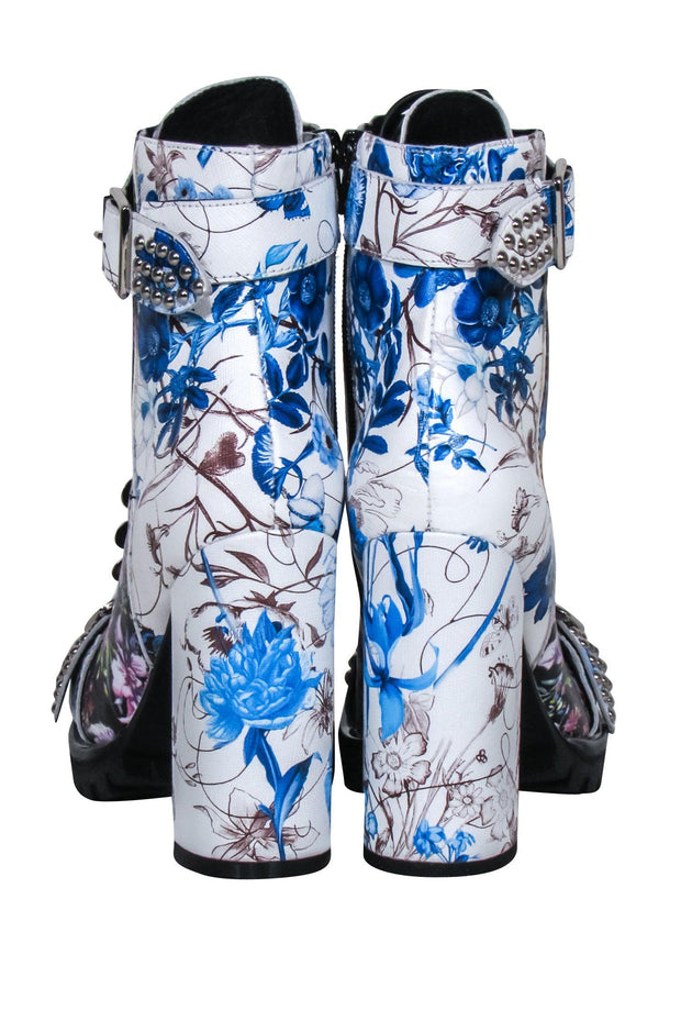 Current Boutique-Jeffrey Campbell - Black w/ Multi Color Floral Short Boots Sz 6