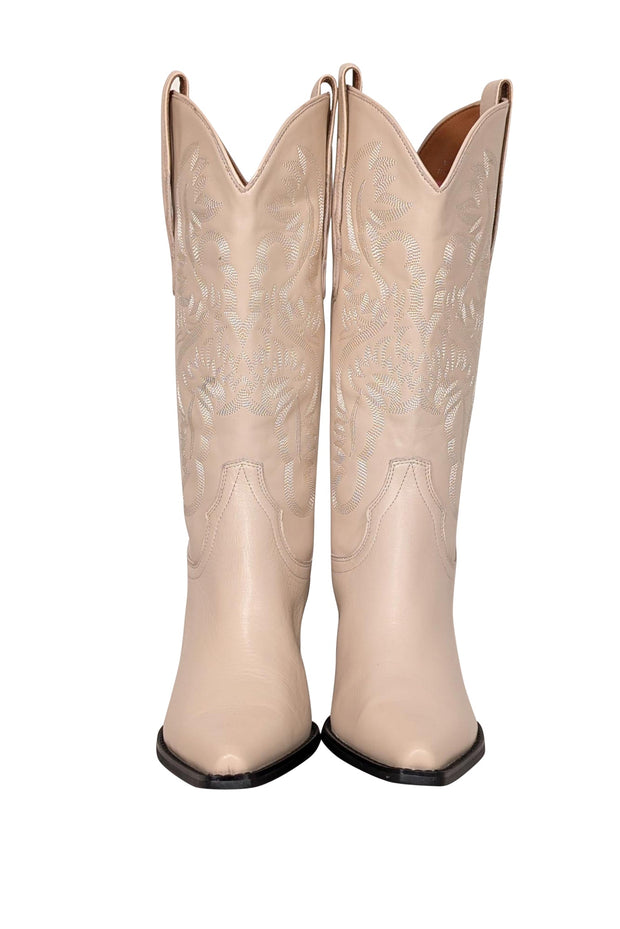 Current Boutique-Jeffrey Campbell - Cream Western Tall Boots Sz 10