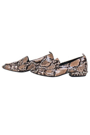 Current Boutique-Jeffrey Campbell - Taupe & Brown Snake Print Loafers w/ Stud Accent Sz 7M
