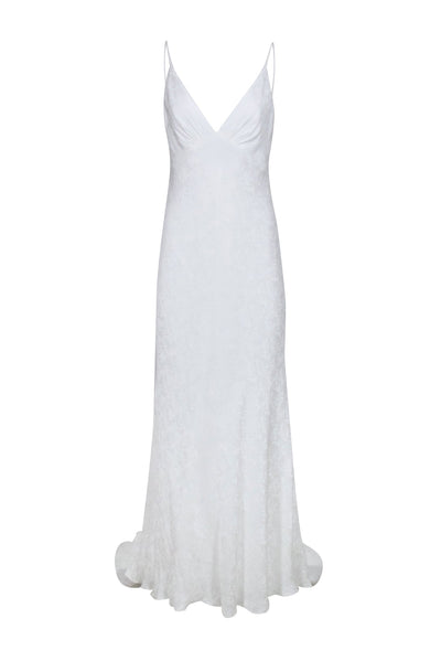 Jenny Yoo - White "Cadence" Floral Jacquard Slip Formal Dress Sz 6