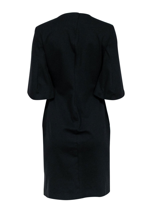 Current Boutique-Jil Sander - Black Crop Sleeve Sheath Dress Sz S