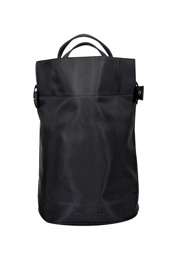 Current Boutique-Jil Sander - Black Nylon Sling Bucket Bag Belt Snap Closure