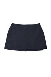 Current Boutique-Jil Sander - Black Nylon Wrap Back Mini Skirt Sz 10