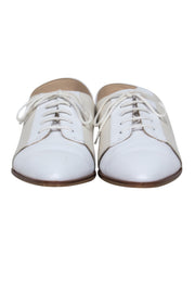 Current Boutique-Jil Sander - Ivory & White Leather Slingback Oxfords Sz 9