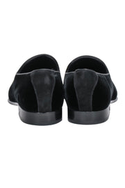 Current Boutique-Jimmy Choo - Black Velvet Logo Loafers Sz 11