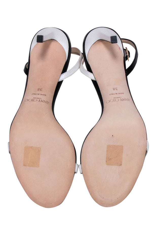 Current Boutique-Jimmy Choo - Black & White Color Block Sandal Heel Sz 8