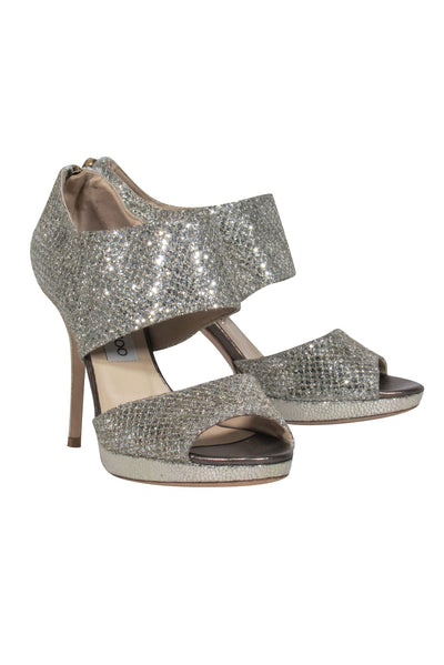 Current Boutique-Jimmy Choo - Champagne Gold Heels w/ Silver Glitters Sz 8