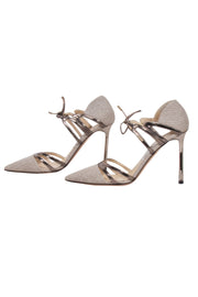 Current Boutique-Jimmy Choo - Nude Metallic Pointed Toe Pumps Sz 8
