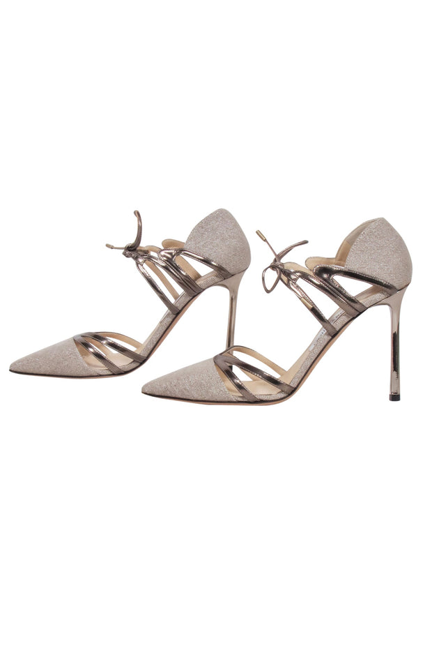 Current Boutique-Jimmy Choo - Nude Metallic Pointed Toe Pumps Sz 8