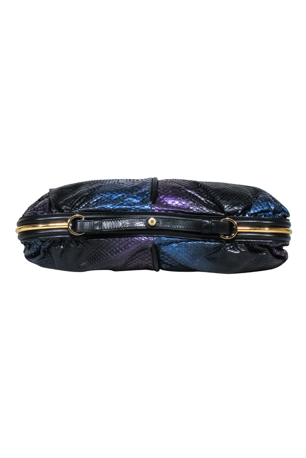 Current Boutique-Jimmy Choo - Purple, Blue & Black Metallic Python Shoulder Bag