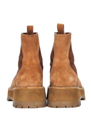 Current Boutique-Jimmy Choo - Tan Suede Platform "Clayton" Booties w/ Rhinestones Sz 7