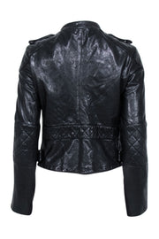 Current Boutique-Joe's - Black Leather Quilted Detail Jacket Sz S