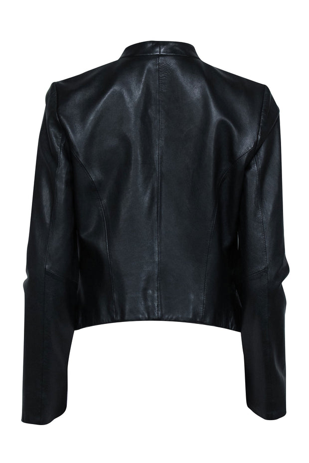 Current Boutique-Joie - Black Leather Open Front Jacket Sz S