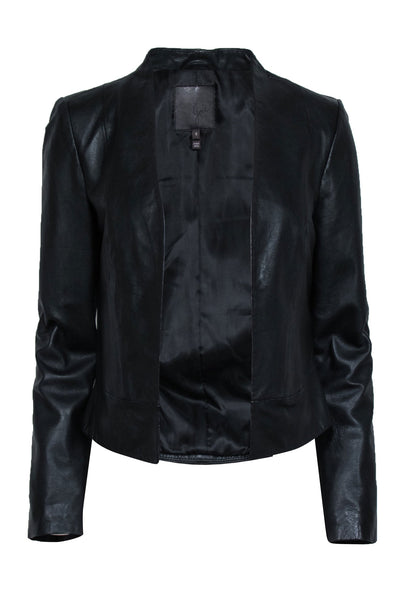 Joie - Black Leather Open Front Jacket Sz S