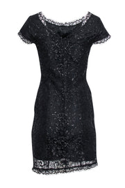 Current Boutique-Joie - Black Metallic Lace Cap Sleeve Sheath Dress Sz S