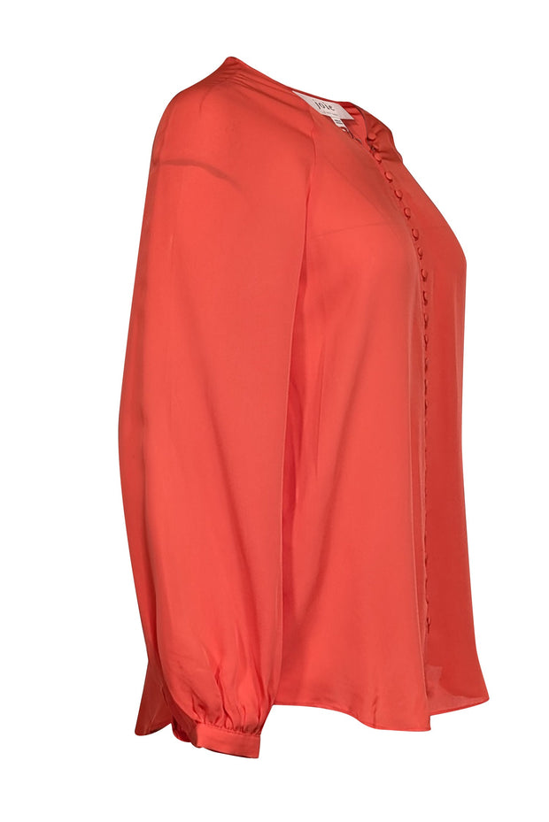 Current Boutique-Joie - Coral Orange Silk Blouse Sz M