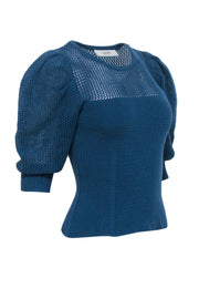 Current Boutique-Joie - Dark Teal Blue Cotton Blend Sweater Sz M