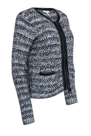 Current Boutique-Joie - Grey & Black Knit Zipper Front Jacket Sz M