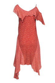 Current Boutique-Joie - Pink & Red Silk One Shoulder Dress Sz XXS