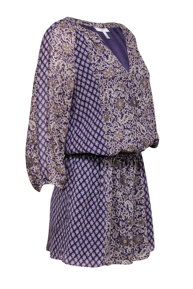Current Boutique-Joie - Purple Paisley Print Silk Dress Sz S