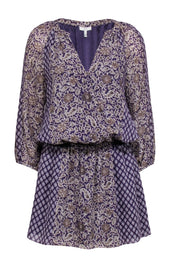 Current Boutique-Joie - Purple Paisley Print Silk Dress Sz S