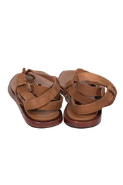 Current Boutique-Joie - Tan Leather Stappy Thong Sandals Sz 7