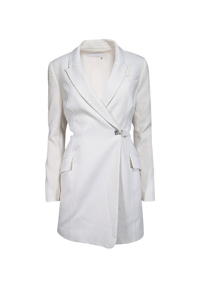 Current Boutique-Jonathan Simkhai - Ivory Wrap Front Blazer Dress Sz 0