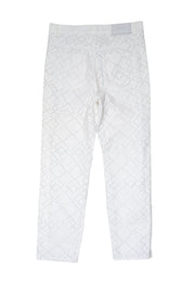 Current Boutique-Jonathan Simkhai - White Eyelet Lace Jeans w/ Buttoned Sides Sz 2