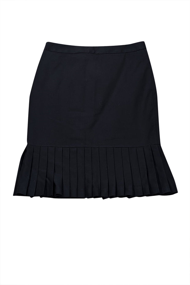 Current Boutique-Joseph - Black Wool Pleated Hem Skirt Sz 8