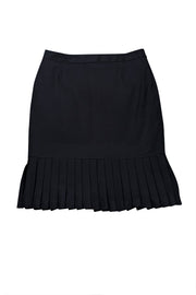 Current Boutique-Joseph - Black Wool Pleated Hem Skirt Sz 8