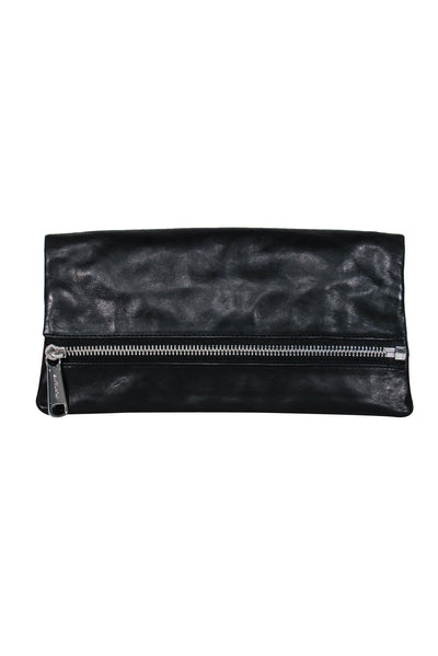 Current Boutique-Joy Gryson - Black Leather Clutch w/ Zipper Detail
