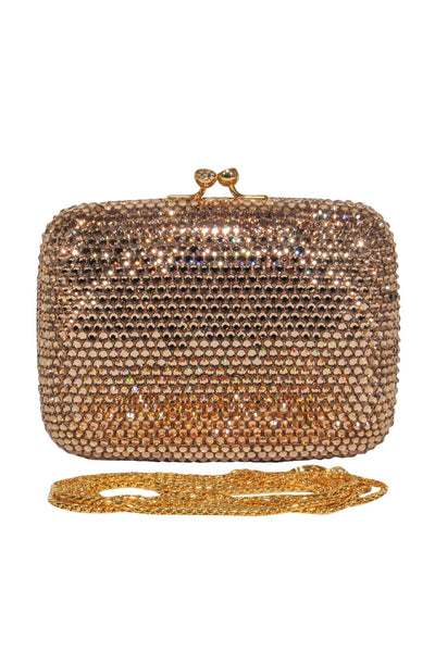 Current Boutique-Judith Leiber - Crystal Mini Clutch w/ Gold Chain Strap