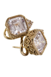 Current Boutique-Judith Ripka - 925 Sterling Silver Gold Plated Cubic Zirconia Earrings