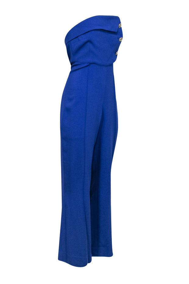 Current Boutique-Karen Millen - Cobalt Blue Strapless Jumpsuit Sz 8P