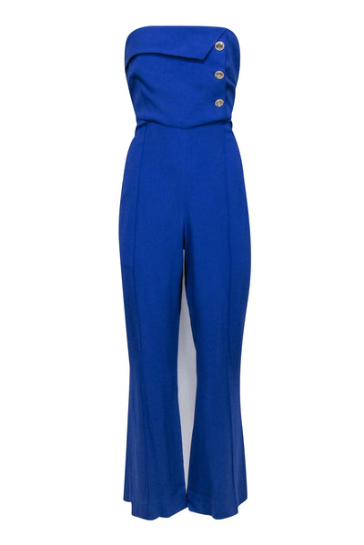 Current Boutique-Karen Millen - Cobalt Blue Strapless Jumpsuit Sz 8P