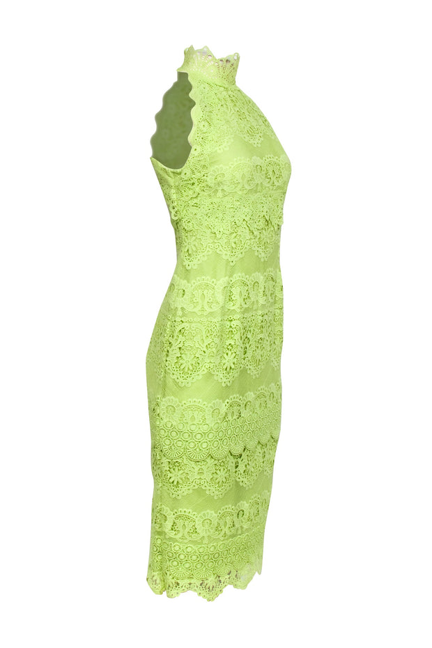 Current Boutique-Karen Millen - Light Green Guipure Lace Woven Halter Dress Sz 6