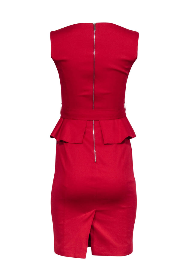 Current Boutique-Karen Millen - Red Sleeveless Peplum Dress Sz 2