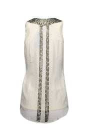 Current Boutique-Karina Grimaldi - Ivory Sleeveless Brass Studded Tank Sz XS